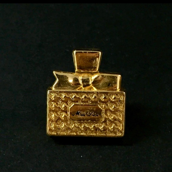 CHRISTIAN DIOR Perfume Motif Gold Tone Pin/Brooch 3 Pc Set - Picture 4 of 9